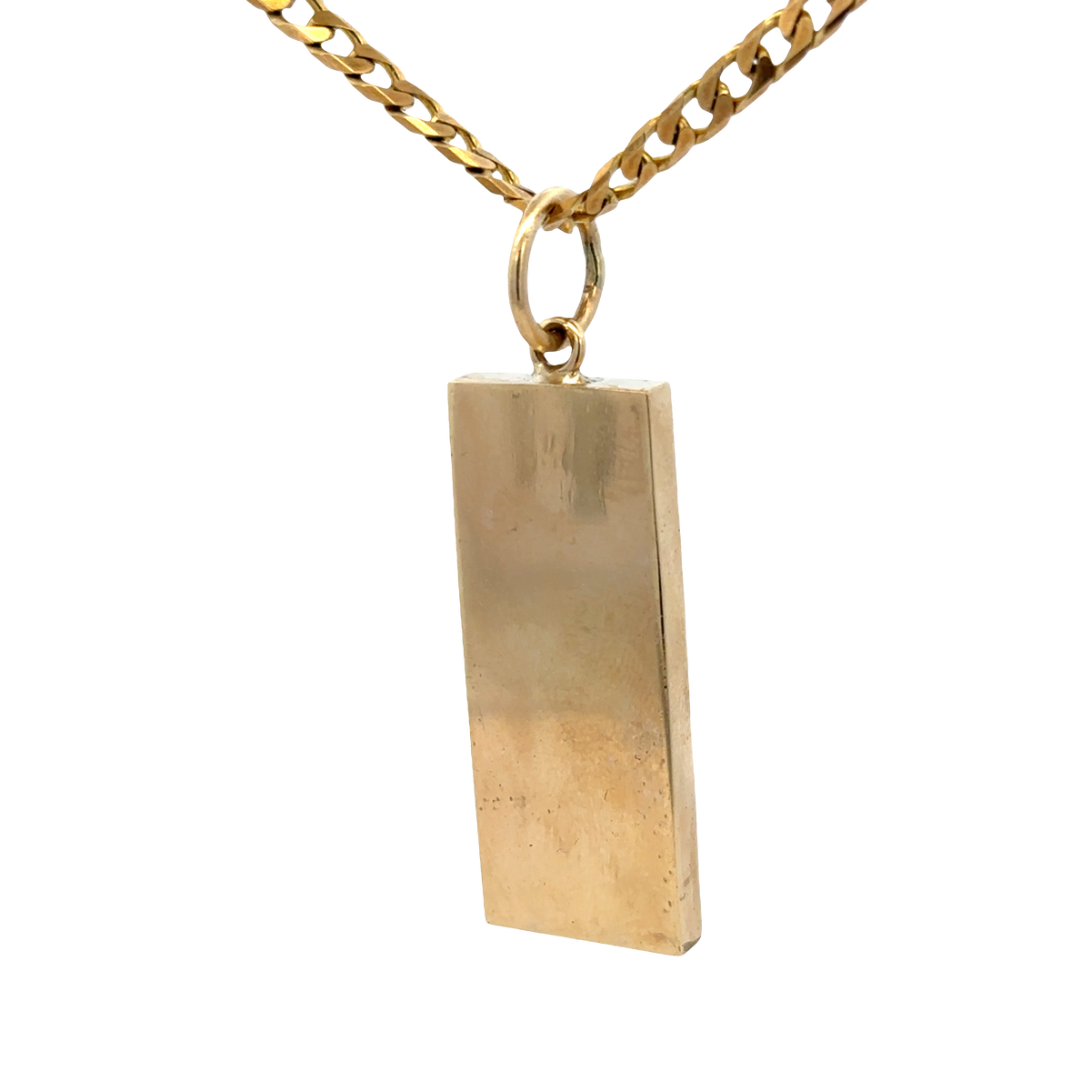 9ct yellow gold ingot pendant 30.3g (sh25868l)