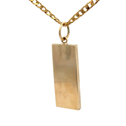 9ct yellow gold ingot pendant 30.3g (sh25868l)
