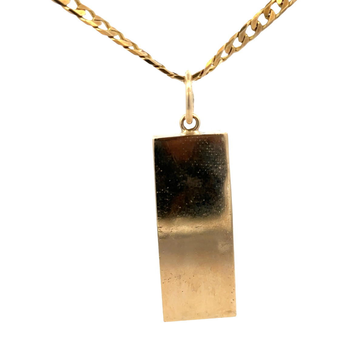 9ct yellow gold ingot pendant 30.3g (sh25868l)