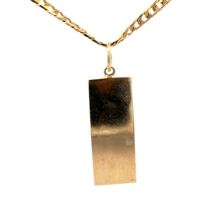 9ct yellow gold ingot pendant 30.3g (sh25868l)