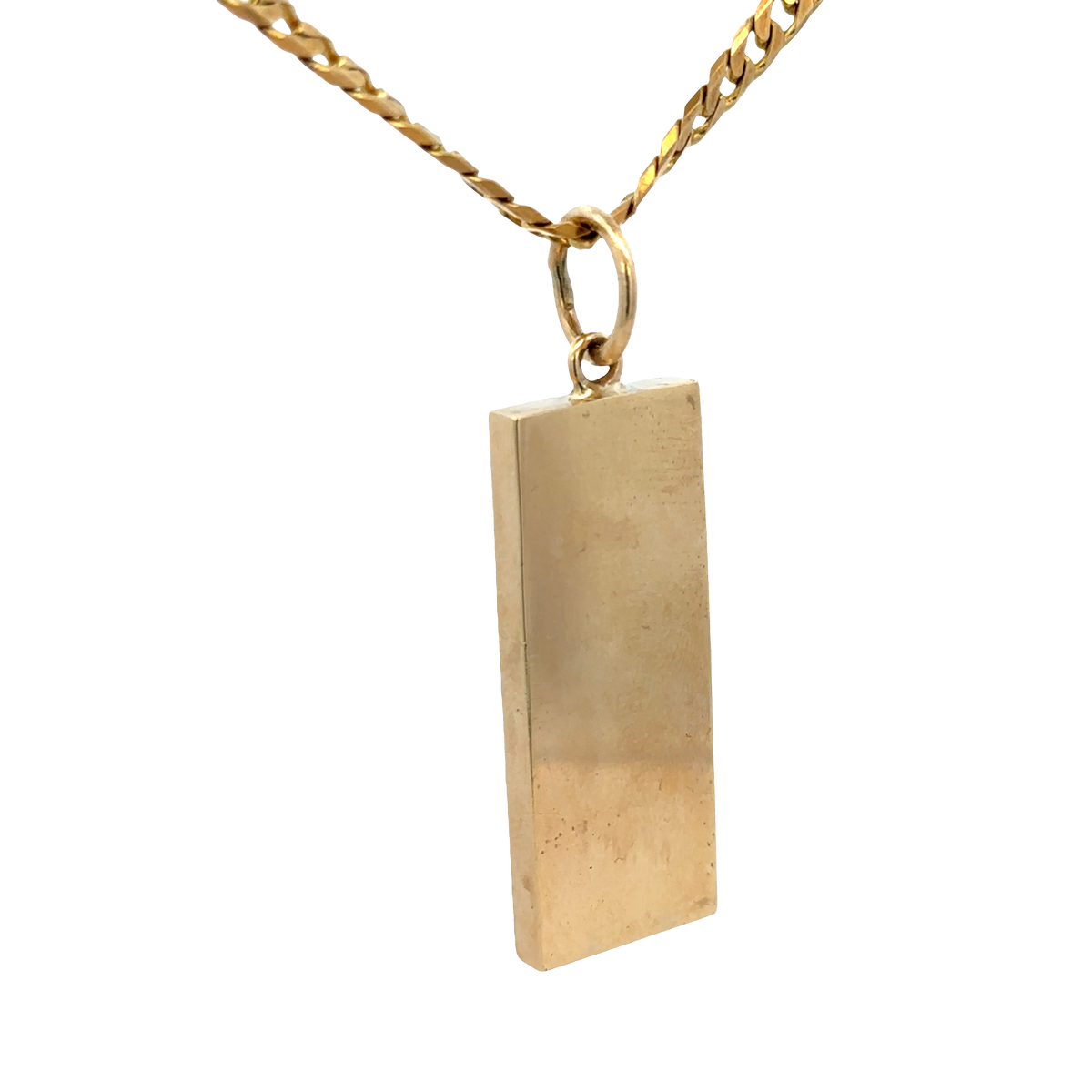 9ct yellow gold ingot pendant 30.3g (sh25868l)