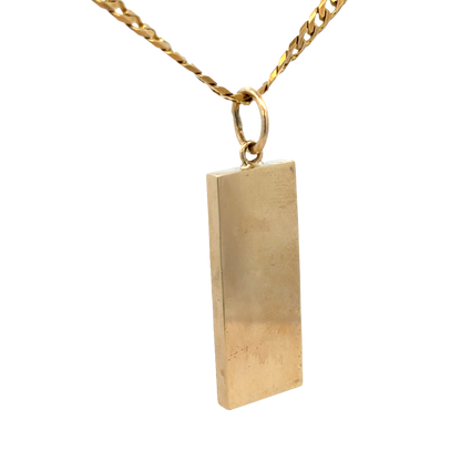 9ct yellow gold ingot pendant 30.3g (sh25868l)
