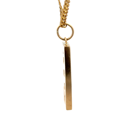 9ct yellow gold ingot pendant 30.3g (sh25868l)