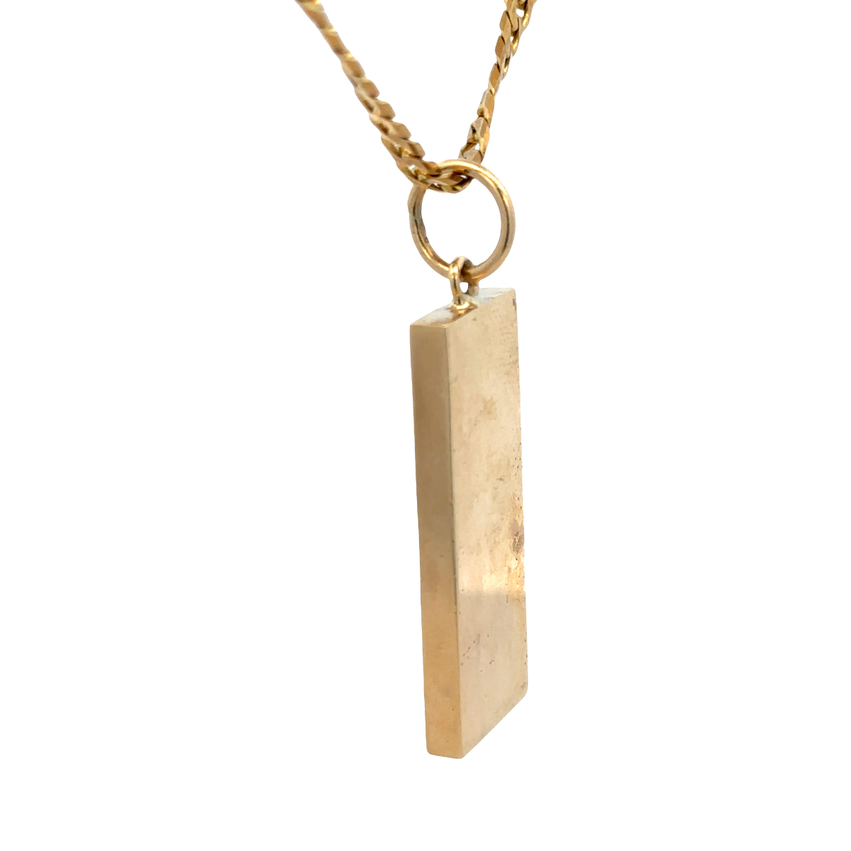 9ct yellow gold ingot pendant 30.3g (sh25868l)