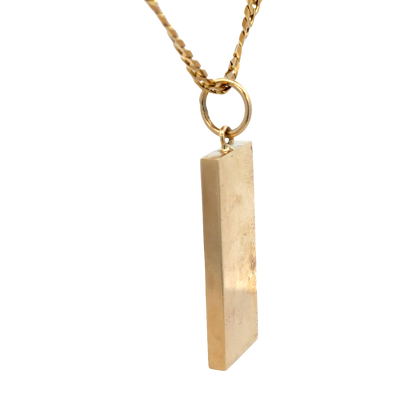 9ct yellow gold ingot pendant 30.3g (sh25868l)