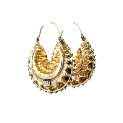 9ct yellow gold hoop earrings 3.1g (sh27948b)