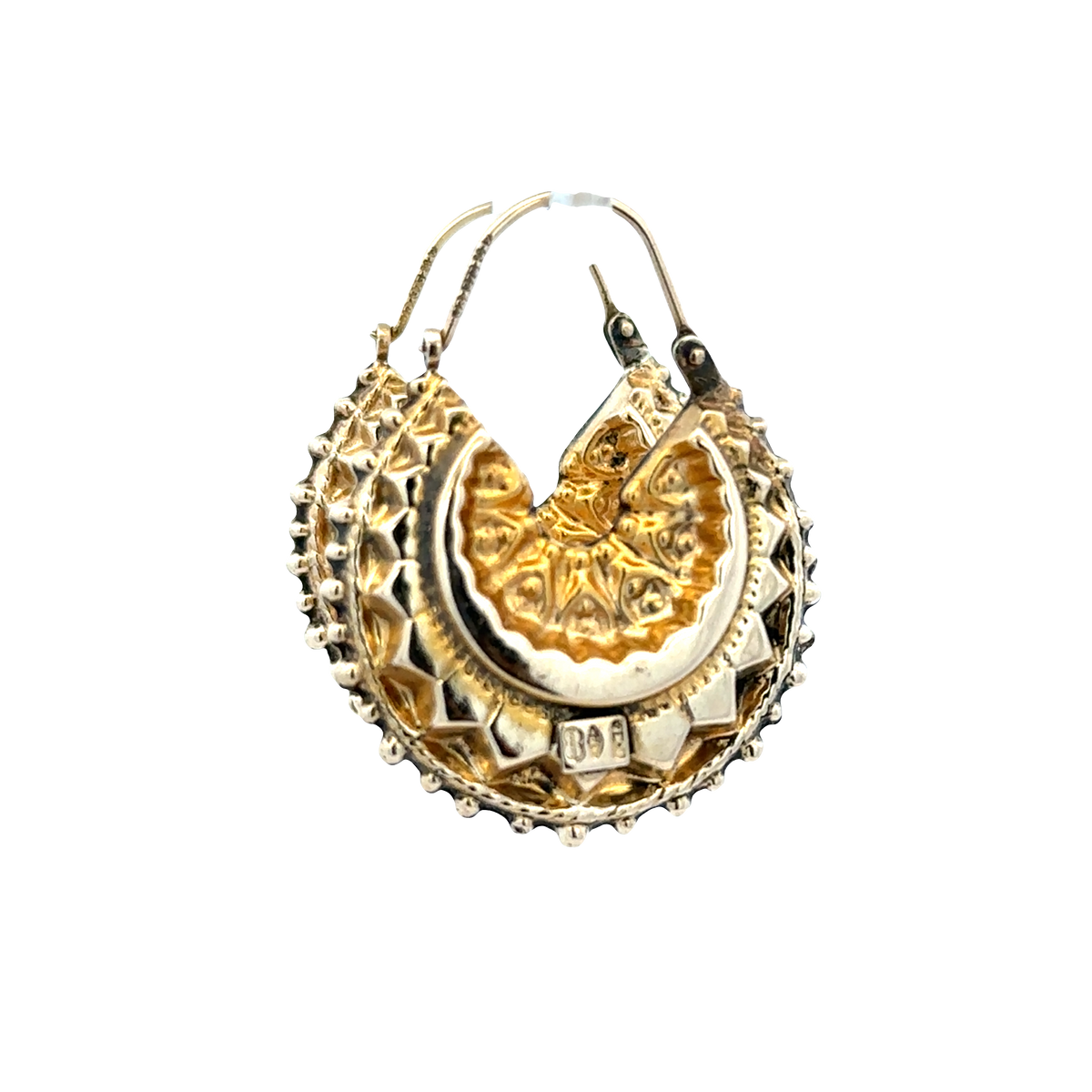 9ct yellow gold hoop earrings 3.1g (sh27948b)
