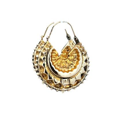 9ct yellow gold hoop earrings 3.1g (sh27948b)