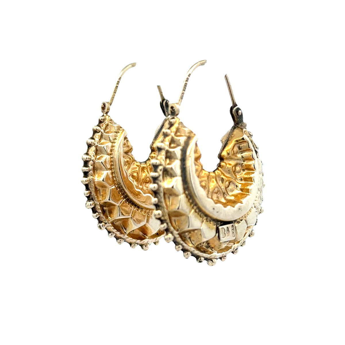 9ct yellow gold hoop earrings 3.1g (sh27948b)