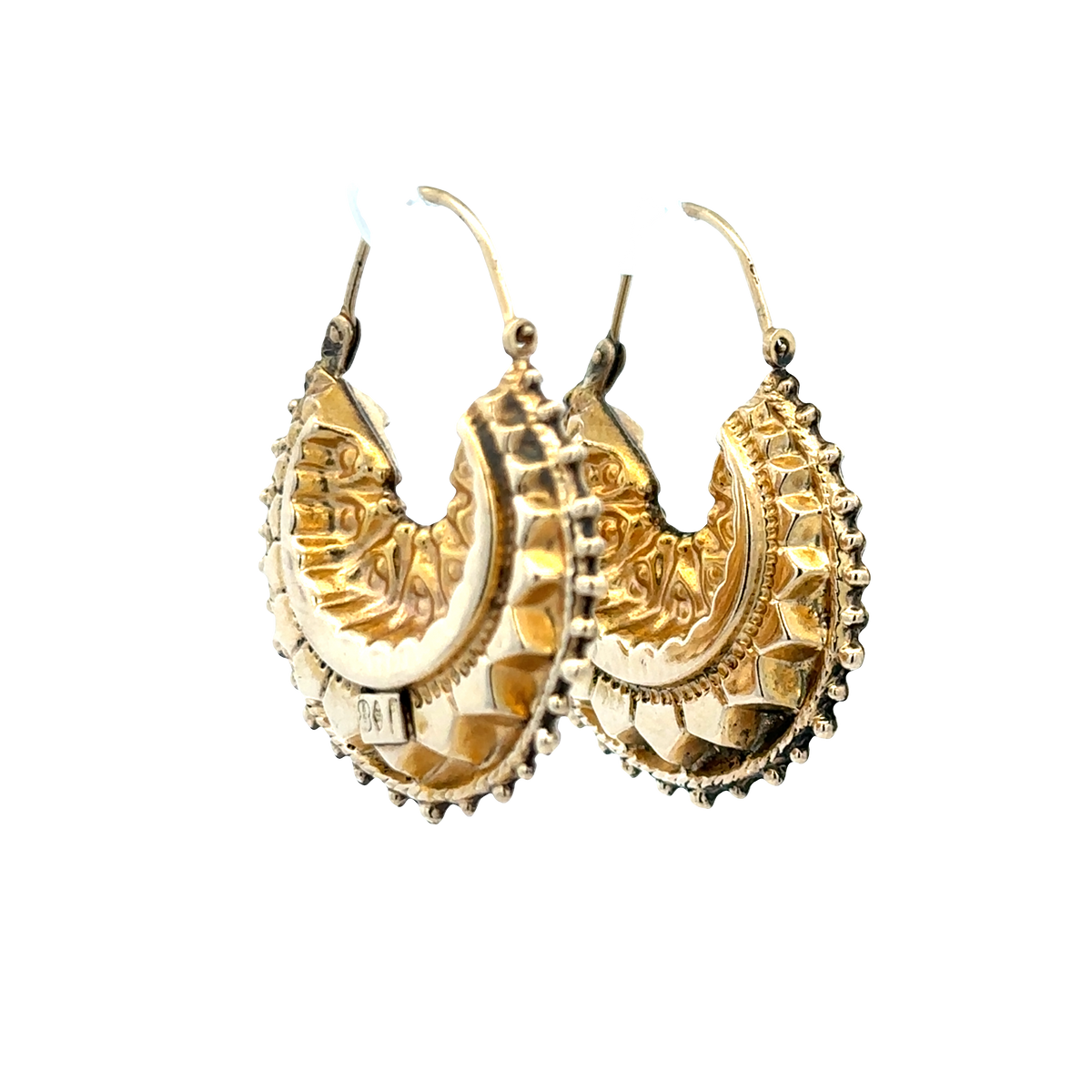 9ct yellow gold hoop earrings 3.1g (sh27948b)