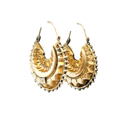 9ct yellow gold hoop earrings 3.1g (sh27948b)