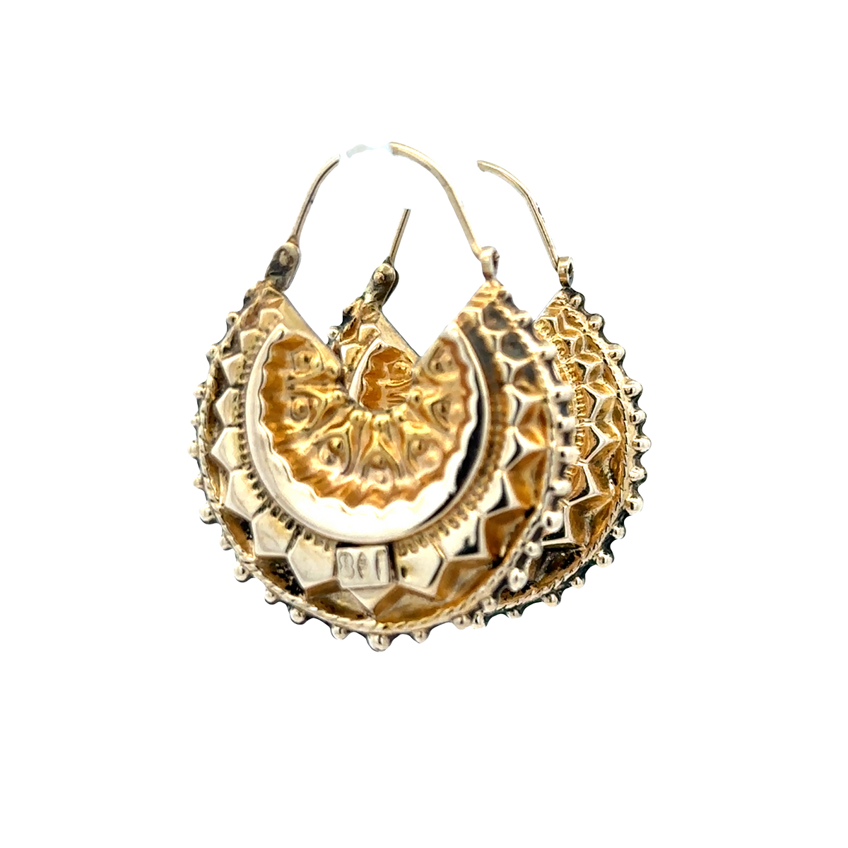 9ct yellow gold hoop earrings 3.1g (sh27948b)