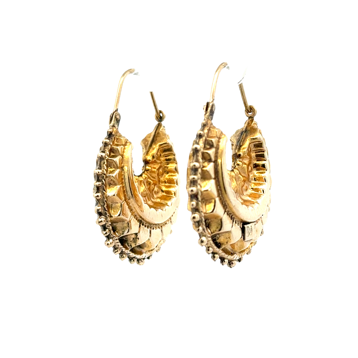 9ct yellow gold hoop earrings 3.1g (sh27948b)