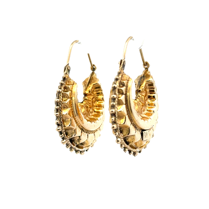 9ct yellow gold hoop earrings 3.1g (sh27948b)