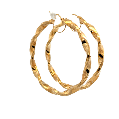 9ct yellow gold hoop earrings 4.5g (sh27748b)
