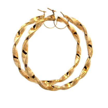 9ct yellow gold hoop earrings 4.5g (sh27748b)