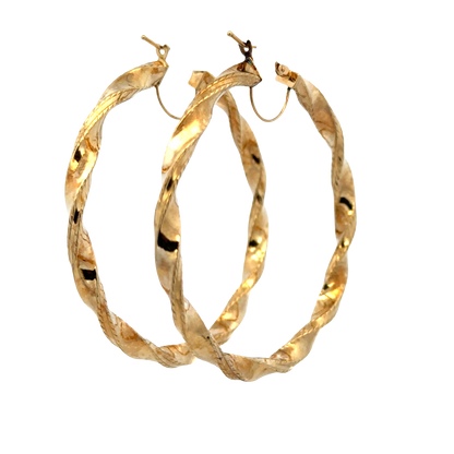 9ct yellow gold hoop earrings 4.5g (sh27748b)