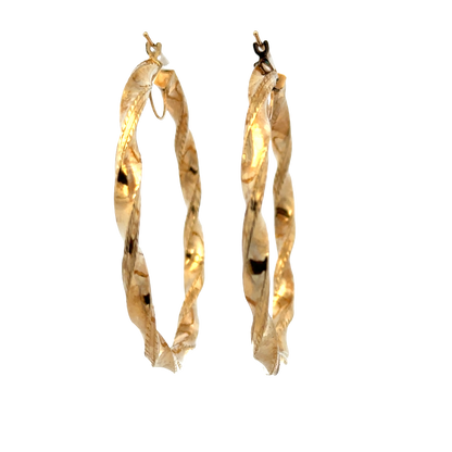 9ct yellow gold hoop earrings 4.5g (sh27748b)