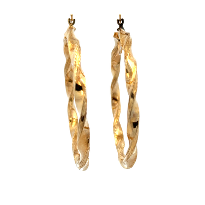 9ct yellow gold hoop earrings 4.5g (sh27748b)