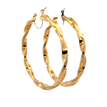 9ct yellow gold hoop earrings 4.5g (sh27748b)