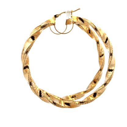 9ct yellow gold hoop earrings 4.5g (sh27748b)