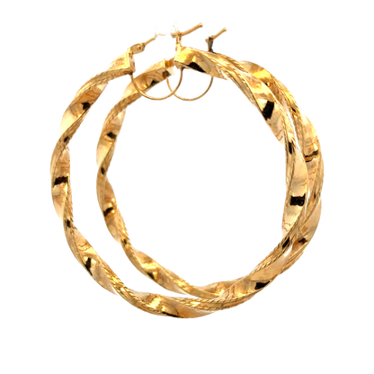 9ct yellow gold hoop earrings 4.5g (sh27748b)