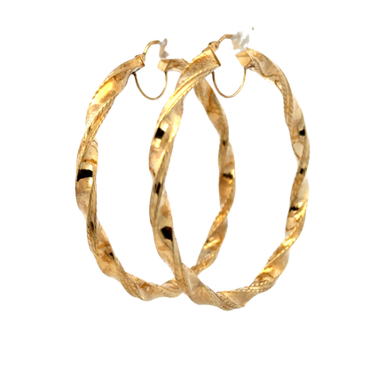 9ct yellow gold hoop earrings 4.5g (sh27748b)