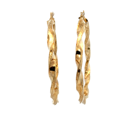9ct yellow gold hoop earrings 4.5g (sh27748b)