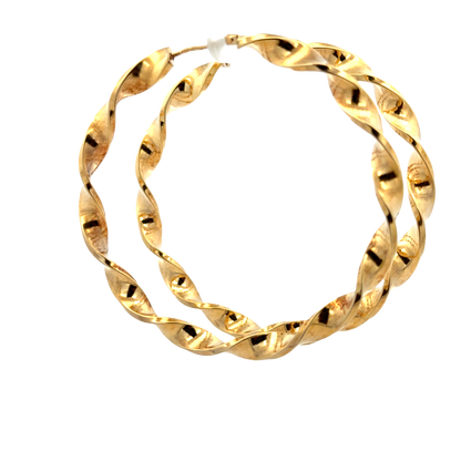 9ct yellow gold hoop earrings 8.5g (sh27823b)
