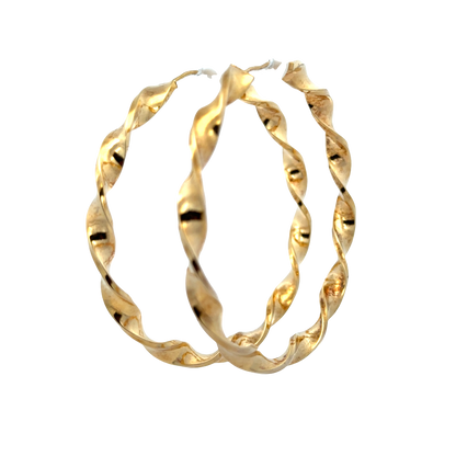 9ct yellow gold hoop earrings 8.5g (sh27823b)