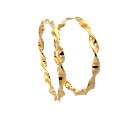 9ct yellow gold hoop earrings 8.5g (sh27823b)