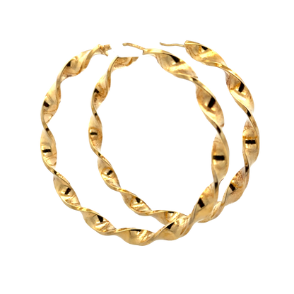 9ct yellow gold hoop earrings 8.5g (sh27823b)