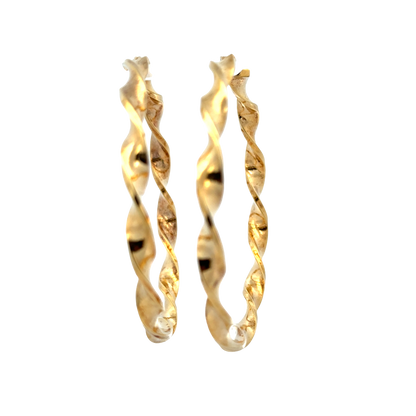 9ct yellow gold hoop earrings 8.5g (sh27823b)