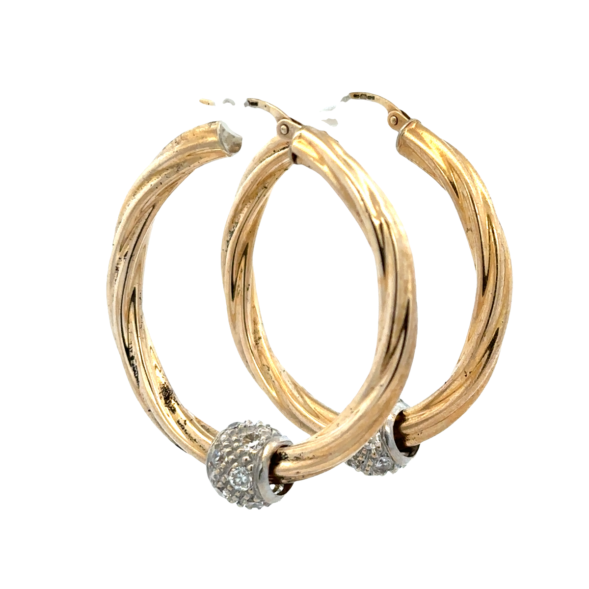 9ct yellow gold hoop earrings 6.5g (sh27949b)