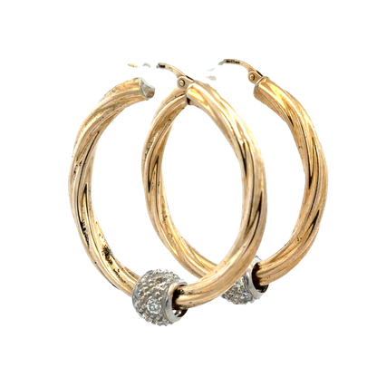9ct yellow gold hoop earrings 6.5g (sh27949b)