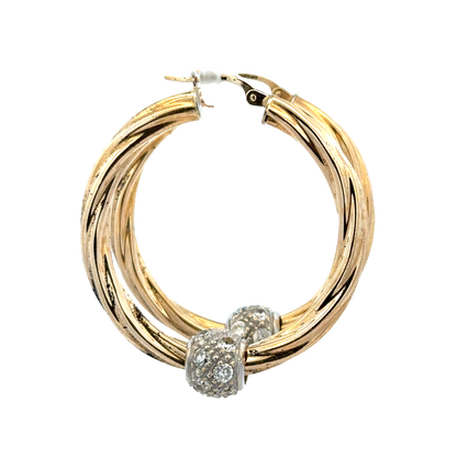 9ct yellow gold hoop earrings 6.5g (sh27949b)
