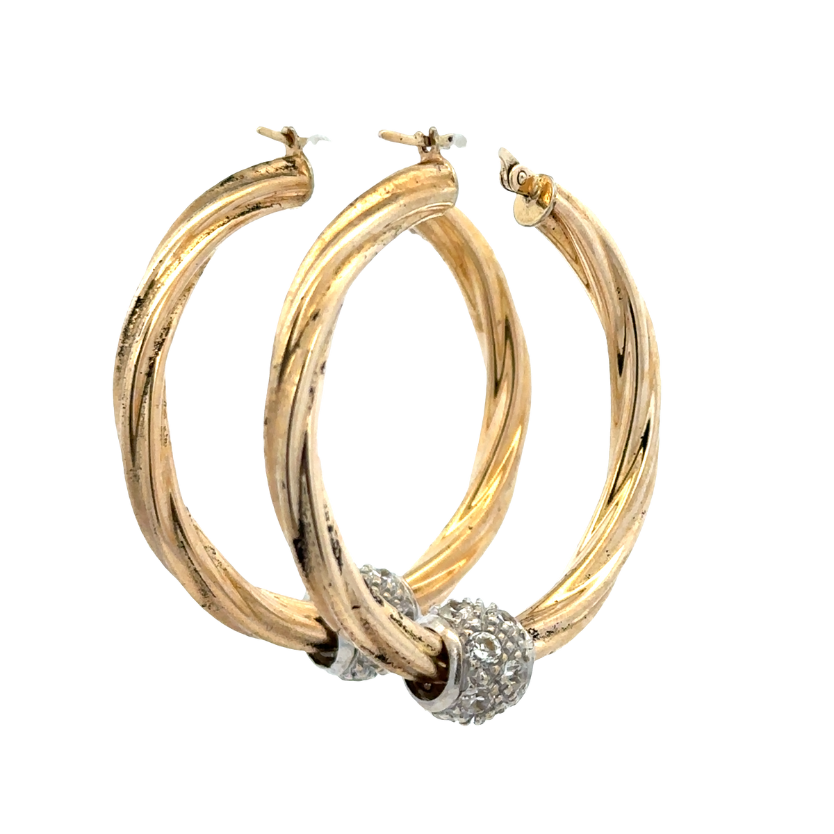 9ct yellow gold hoop earrings 6.5g (sh27949b)