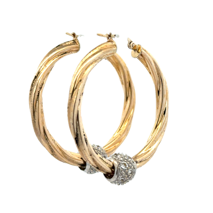 9ct yellow gold hoop earrings 6.5g (sh27949b)