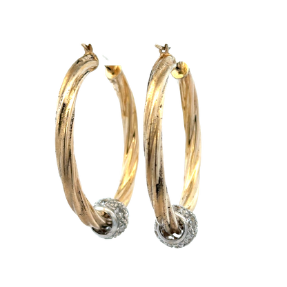 9ct yellow gold hoop earrings 6.5g (sh27949b)