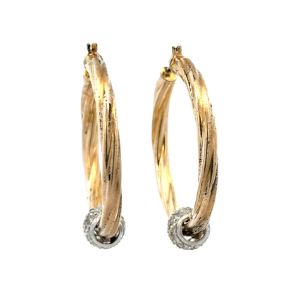 9ct yellow gold hoop earrings 6.5g (sh27949b)