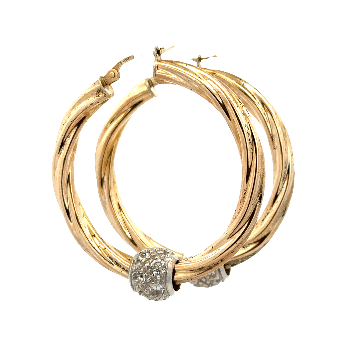 9ct yellow gold hoop earrings 6.5g (sh27949b)