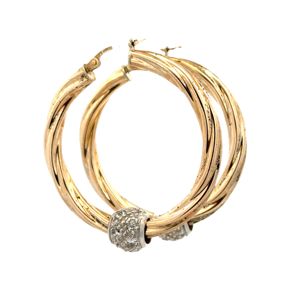 9ct yellow gold hoop earrings 6.5g (sh27949b)