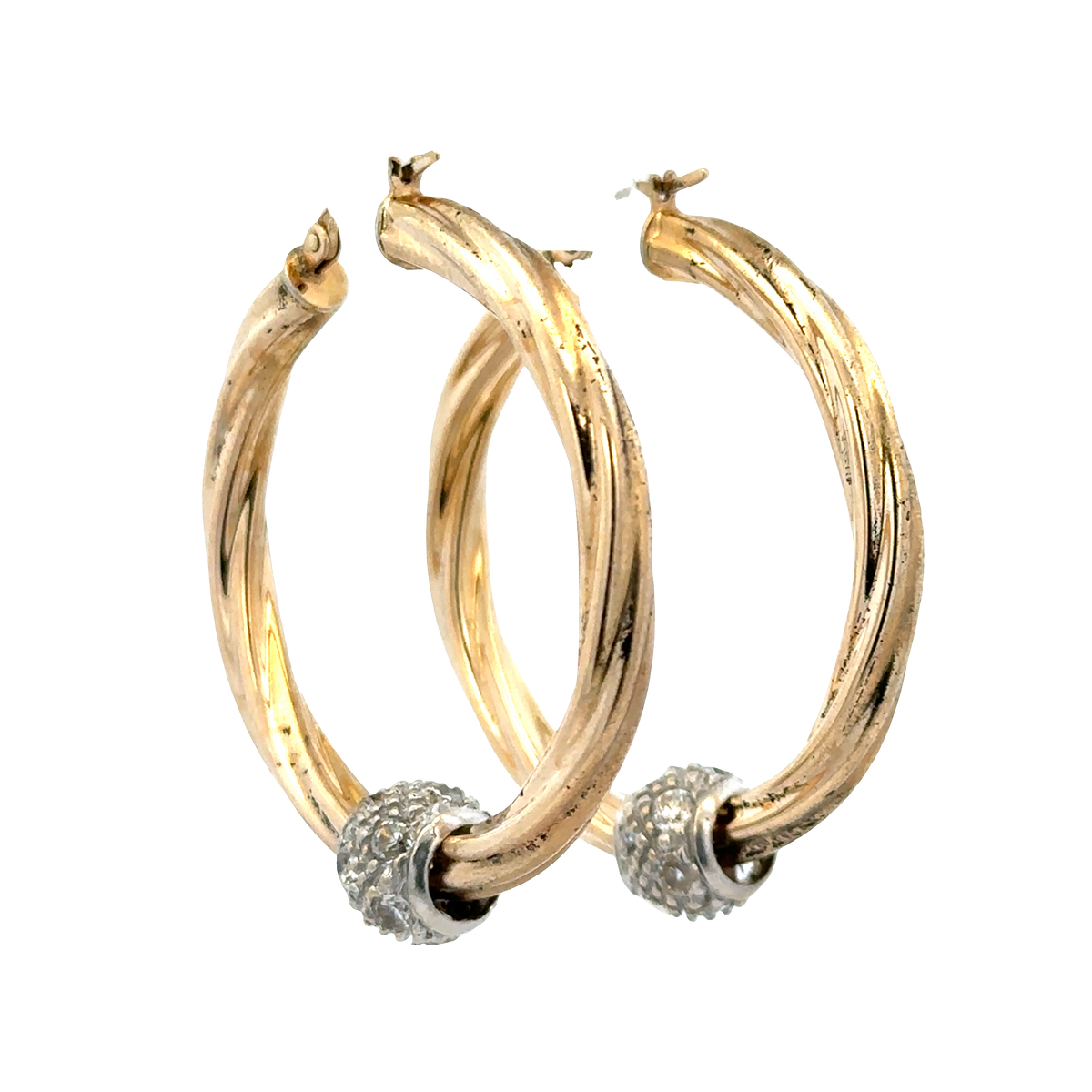 9ct yellow gold hoop earrings 6.5g (sh27949b)