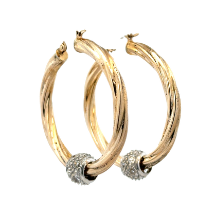 9ct yellow gold hoop earrings 6.5g (sh27949b)