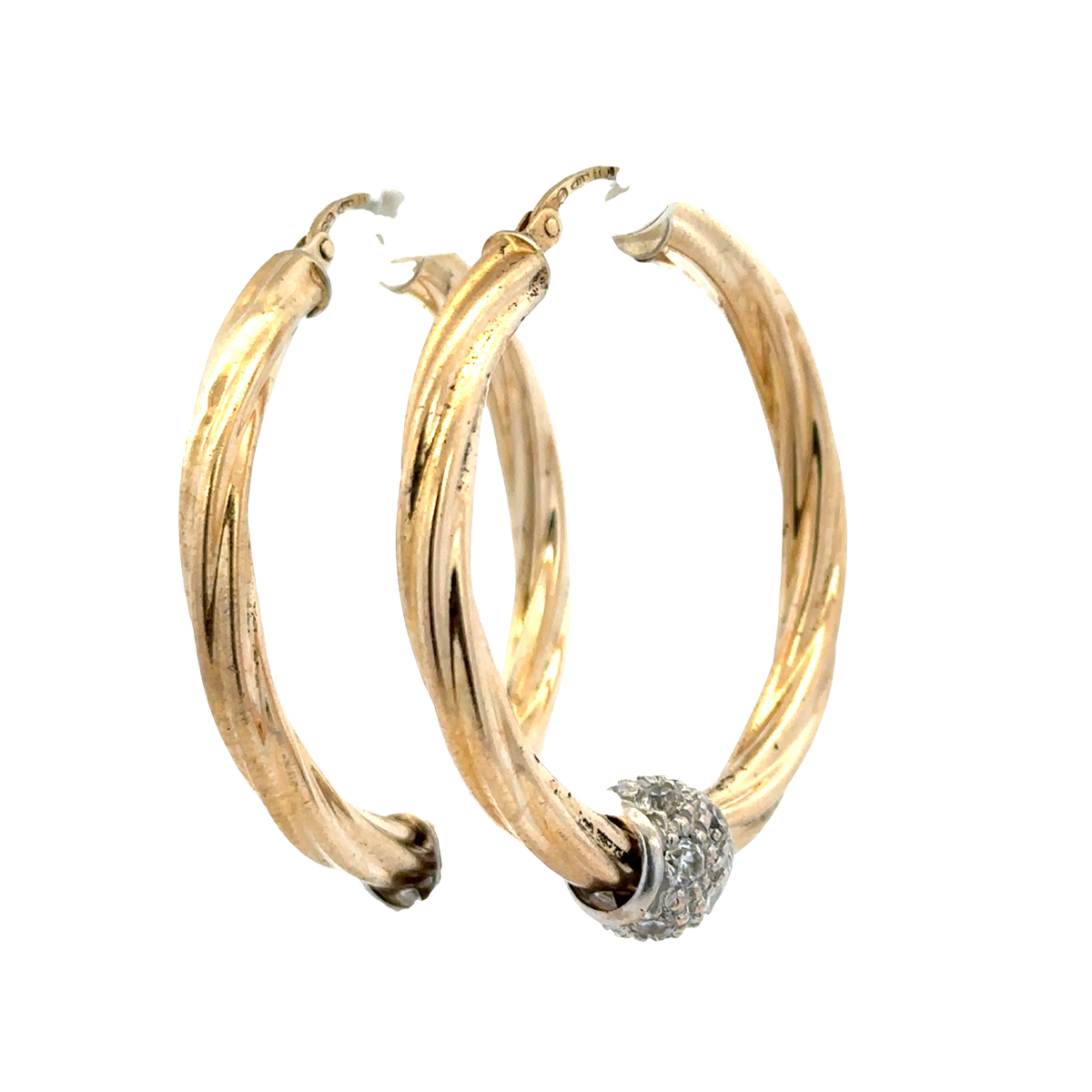9ct yellow gold hoop earrings 6.5g (sh27949b)