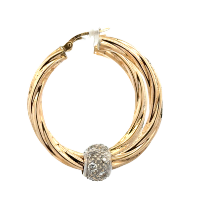 9ct yellow gold hoop earrings 6.5g (sh27949b)