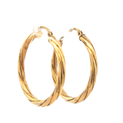9ct yellow gold hoop earrings 1.7g (sh25780l)