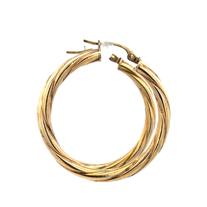 9ct yellow gold hoop earrings 1.7g (sh25780l)