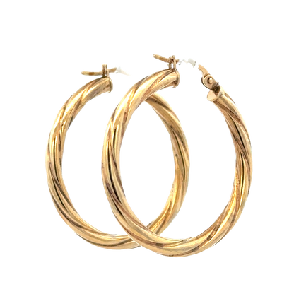 9ct yellow gold hoop earrings 1.7g (sh25780l)