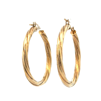 9ct yellow gold hoop earrings 1.7g (sh25780l)